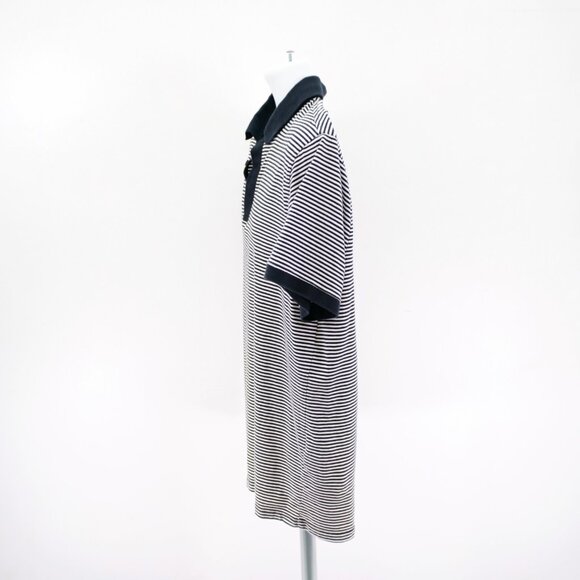 DAMAGED Express Collared Black White Striped Short Sleeve  Polo Shirt XL‎ Cotton - Picture 4 of 9